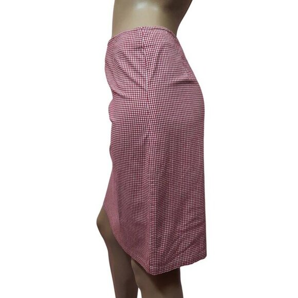 Vintage 90s Red White Gingham Check Skirt Size 2 Coquette - Picture 3 of 6